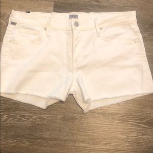 White Denim Cut Off Shorts